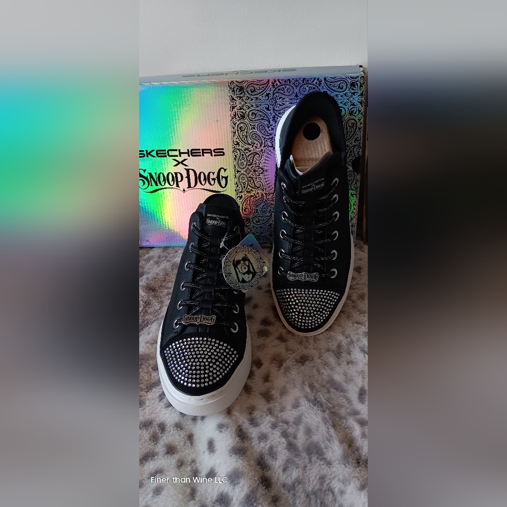 Skechers x Snoop Dogg Black Sneakers With Free Poster Women's Size 9 - Picture 3 of 6